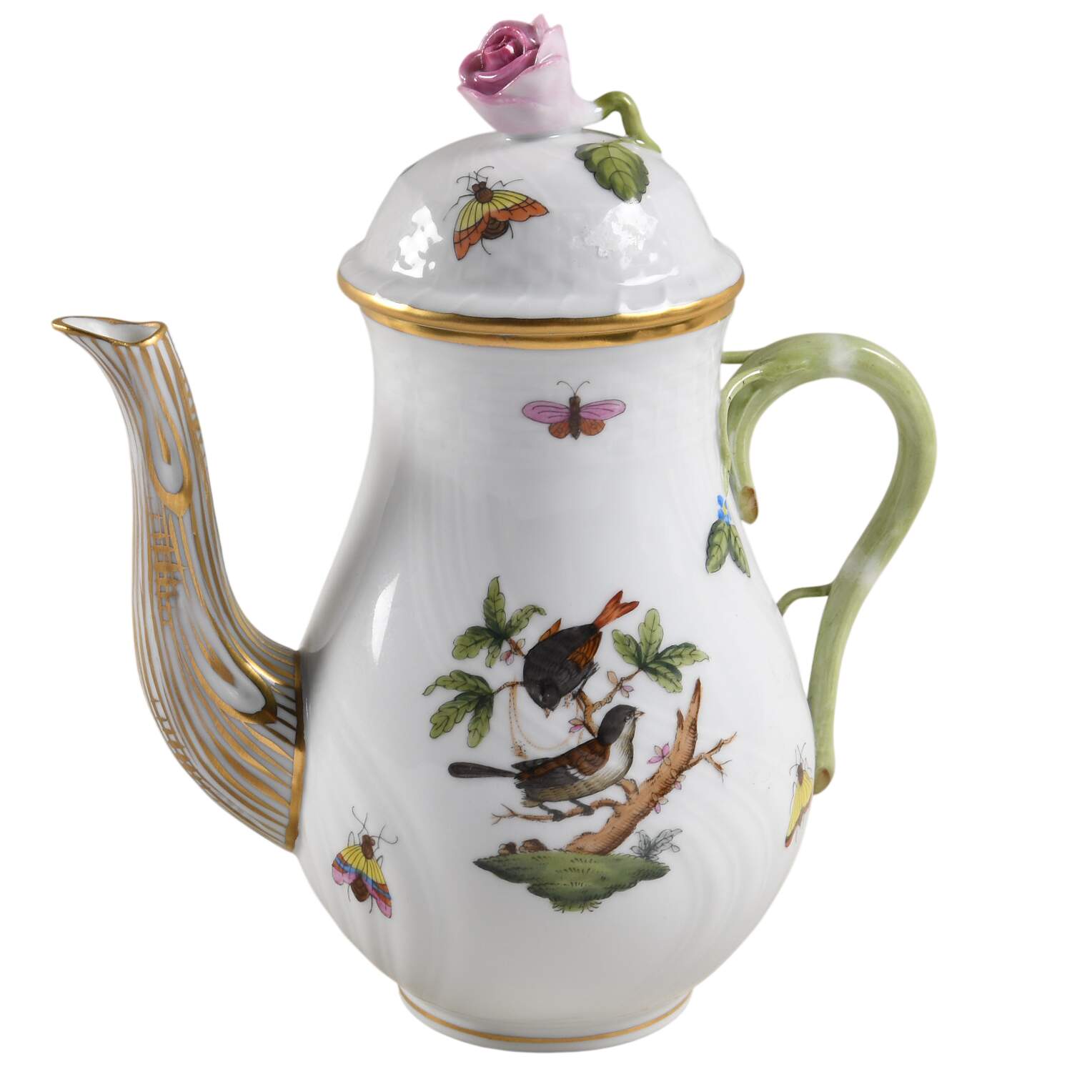 Rothschild Bird (RO) Mini Coffee Pot & Lid by Herend-1