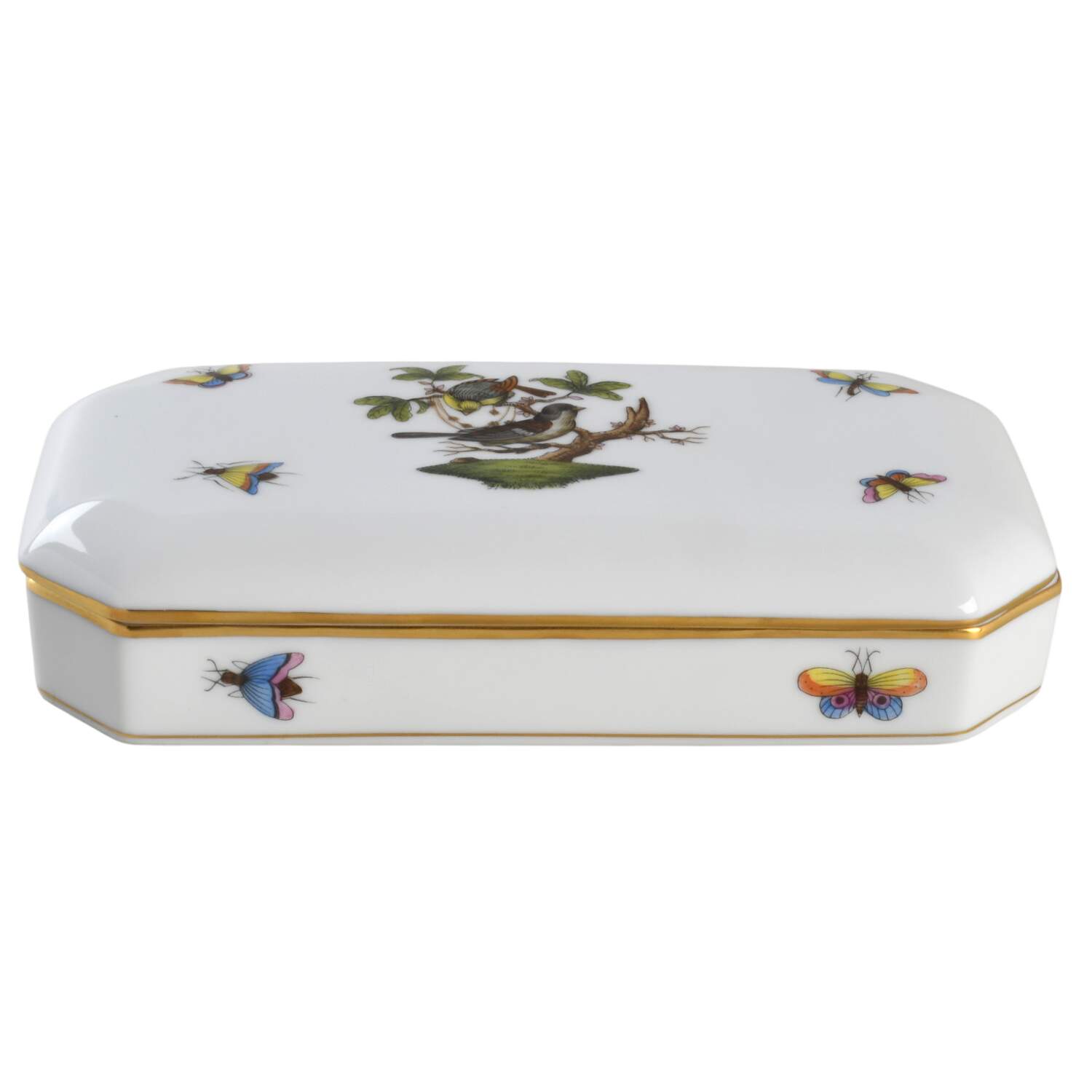 Rothschild Bird (RO) Oblong Box & Lid by Herend-1