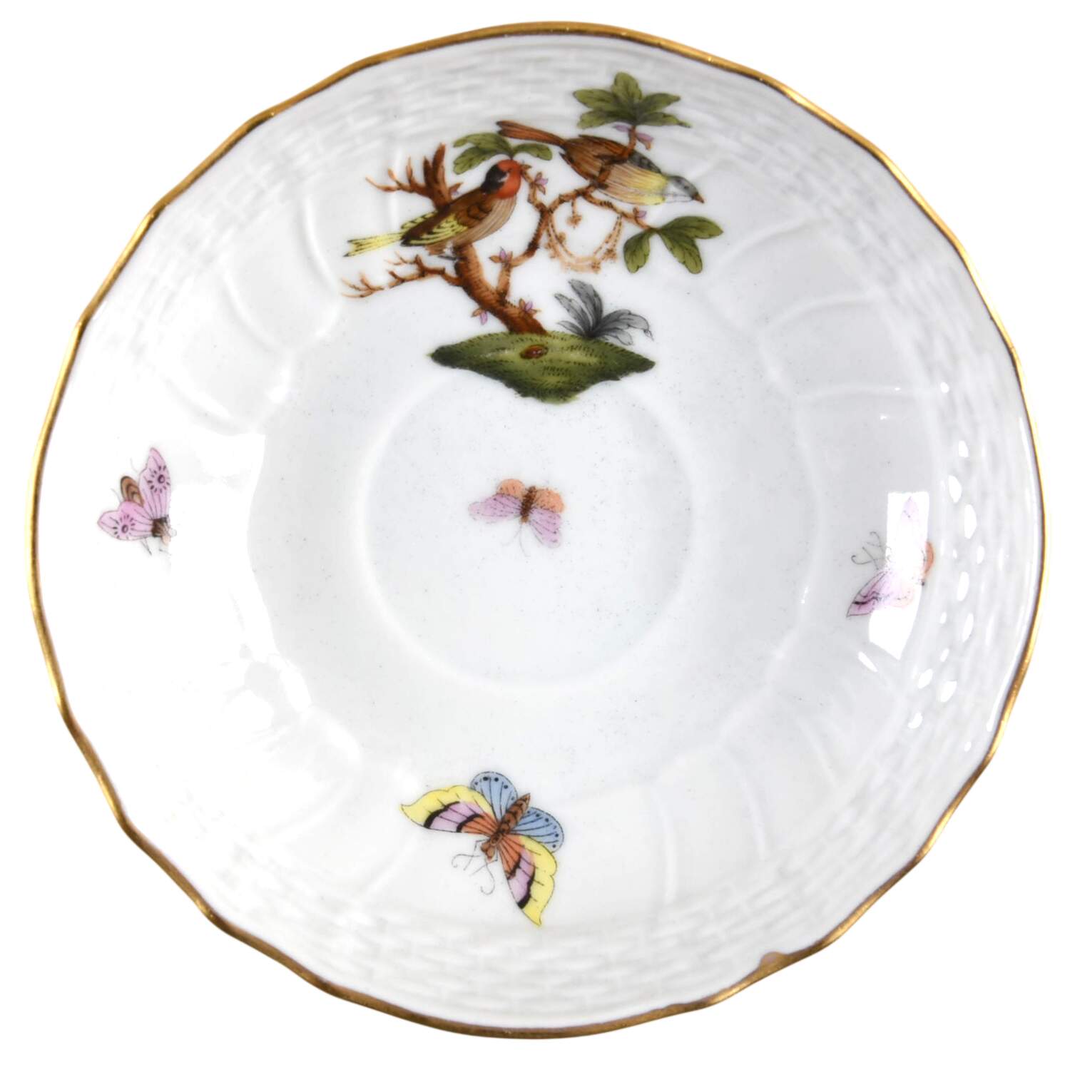 Rothschild Bird (RO) Saucer for Flat Demitasse Cup by Herend-1