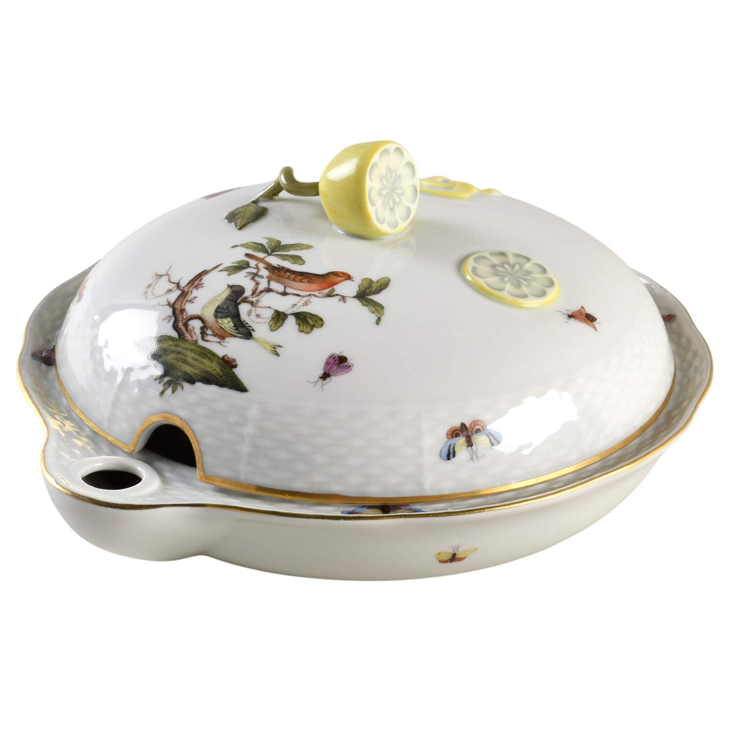Rothschild Bird (RO) Hot Water Plate & Cover by Herend-1