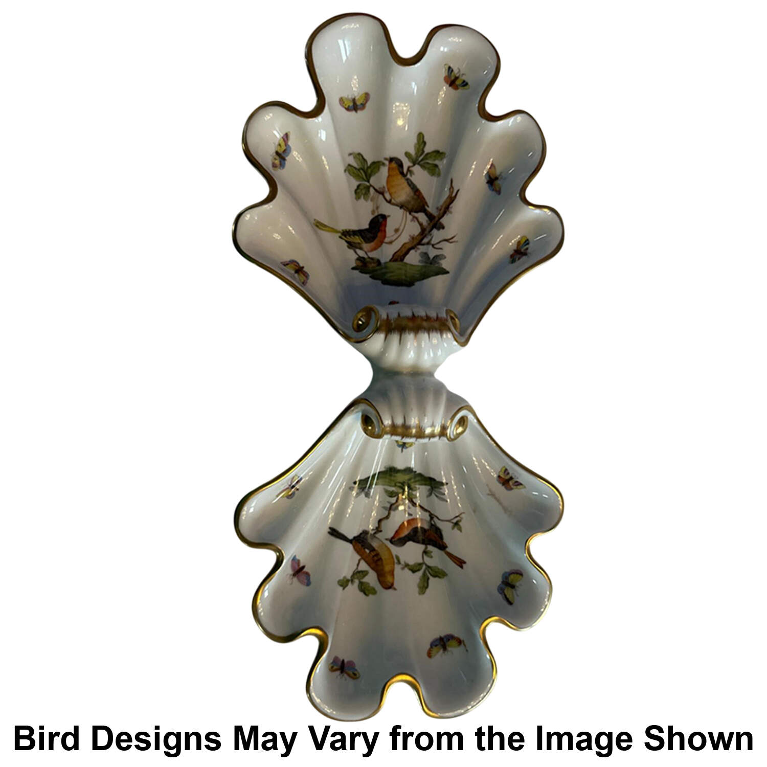 Rothschild Bird (RO) 2 Part Shell Shaped Dish by Herend-1