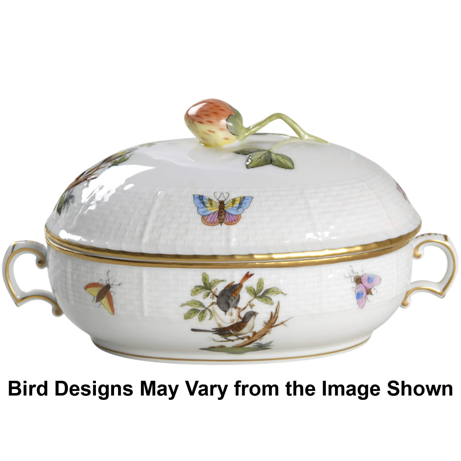 Rothschild Bird (RO) Oval Candy Box & Lid by Herend-1