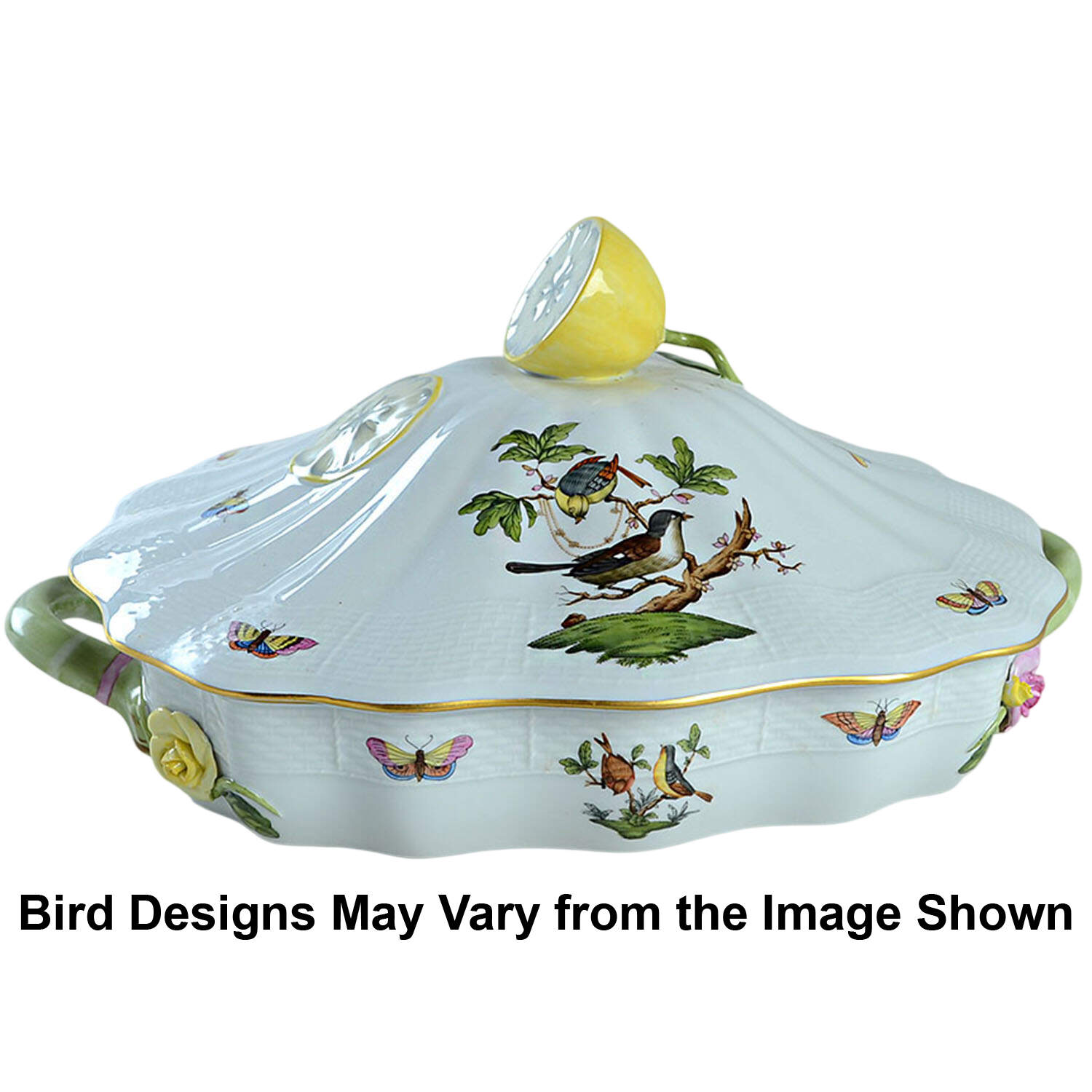 Rothschild Bird (RO) Covered Rectangular Vegetable by Herend-1