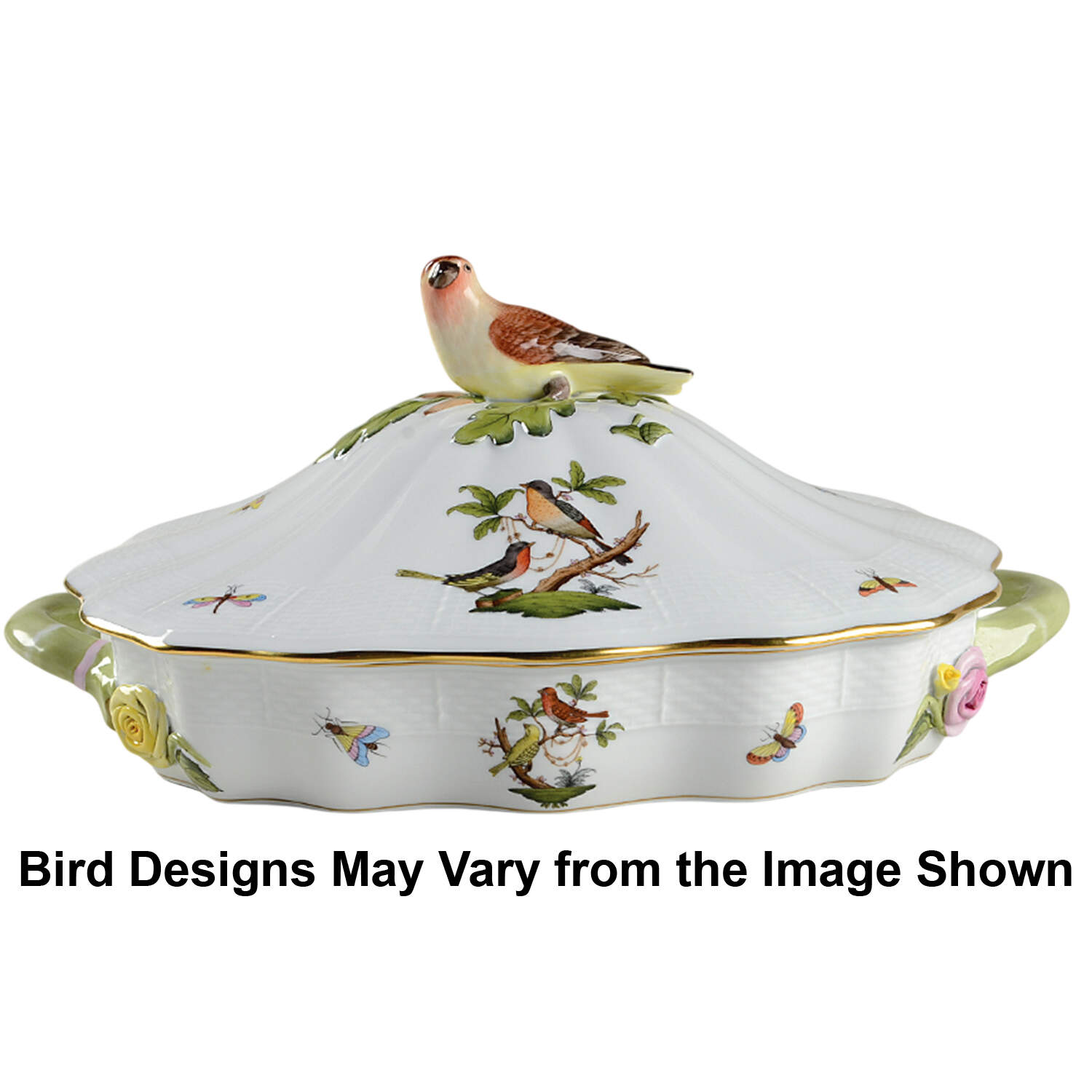 Rothschild Bird (RO) Covered Rectangular Vegetable by Herend-1
