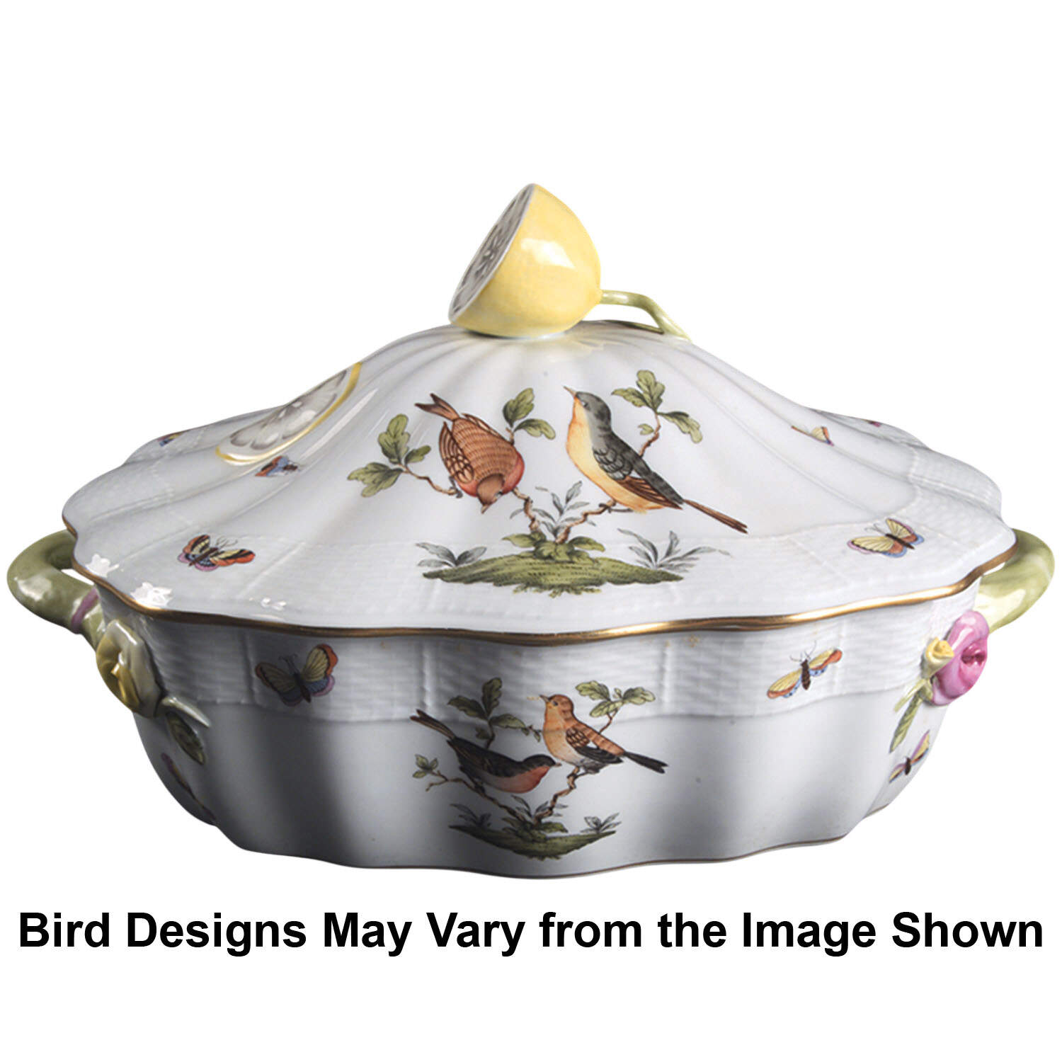 Rothschild Bird (RO) Covered Rectangular Vegetable by Herend-1
