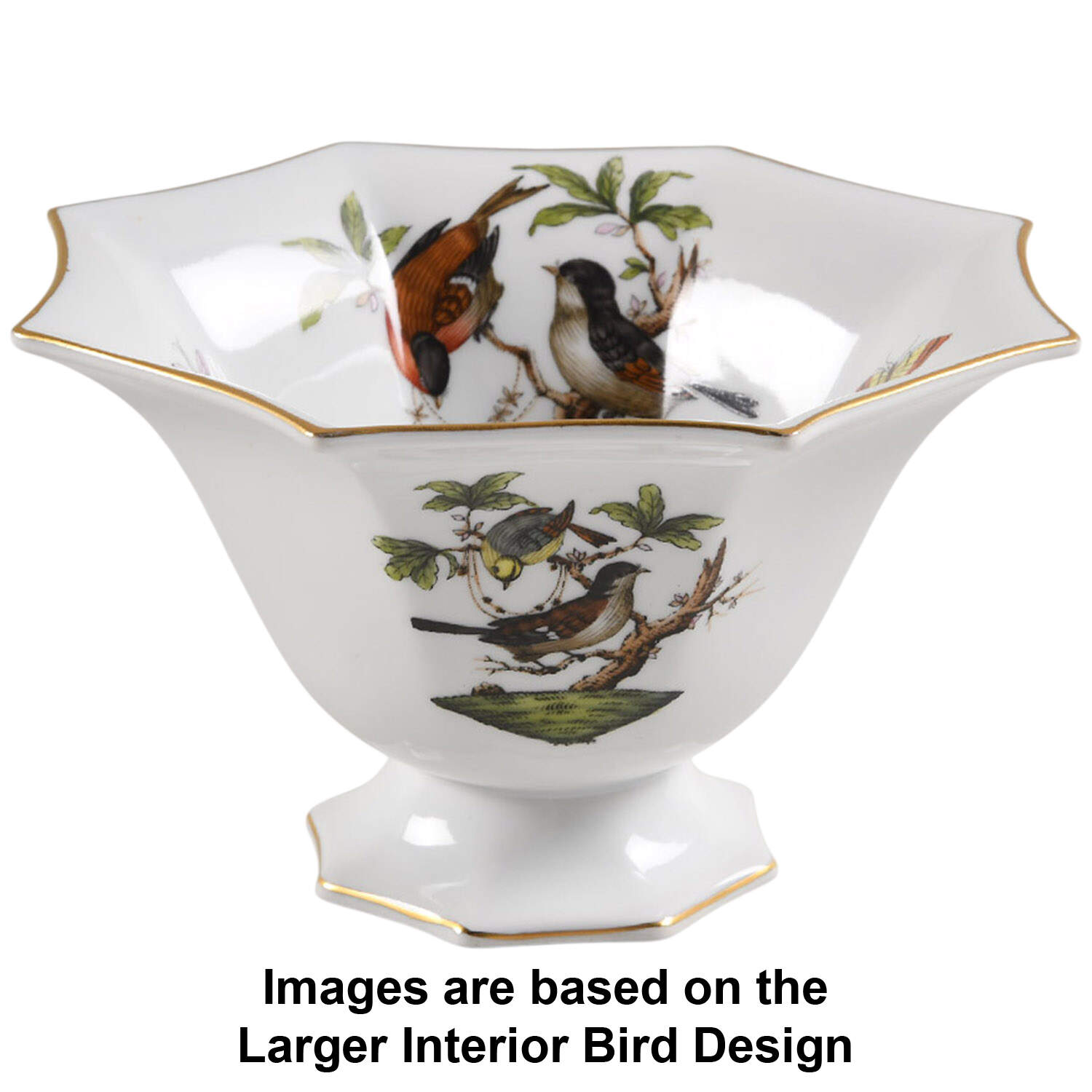 Rothschild Bird (RO) Small Octagonal Bowl by Herend-1