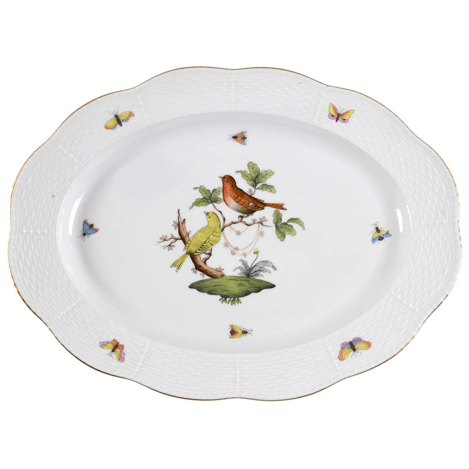 Rothschild Bird (RO) 13" Oval Serving Platter by Herend-1