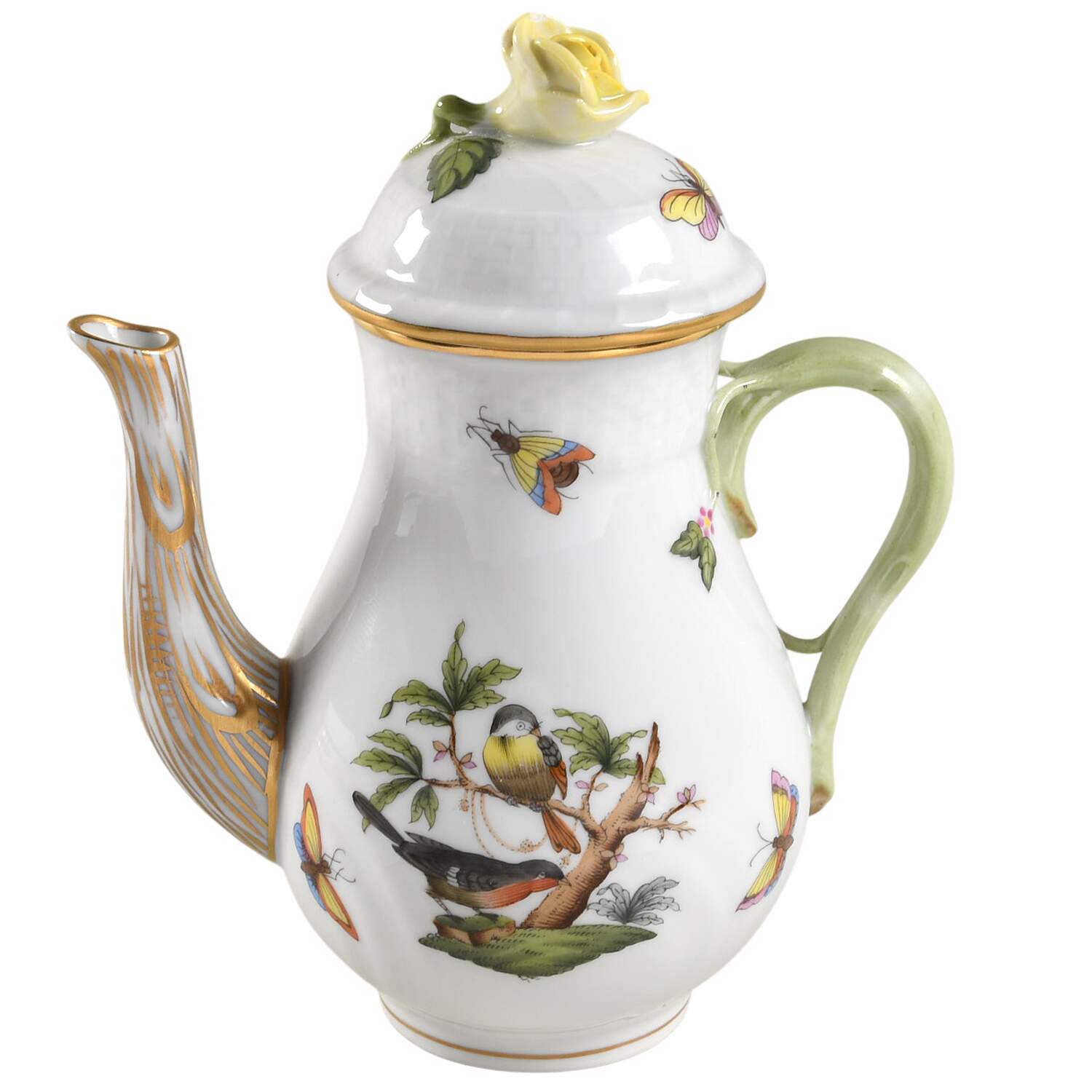 Rothschild Bird (RO) Individual Coffee Pot & Lid by Herend-1