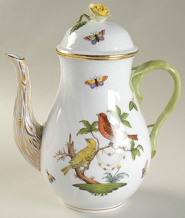 Rothschild Bird (RO) Coffee Pot & Lid by Herend-1