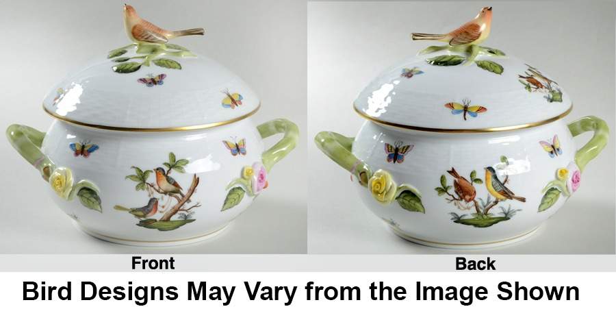 Rothschild Bird (RO) Bean Pot & Lid by Herend-1
