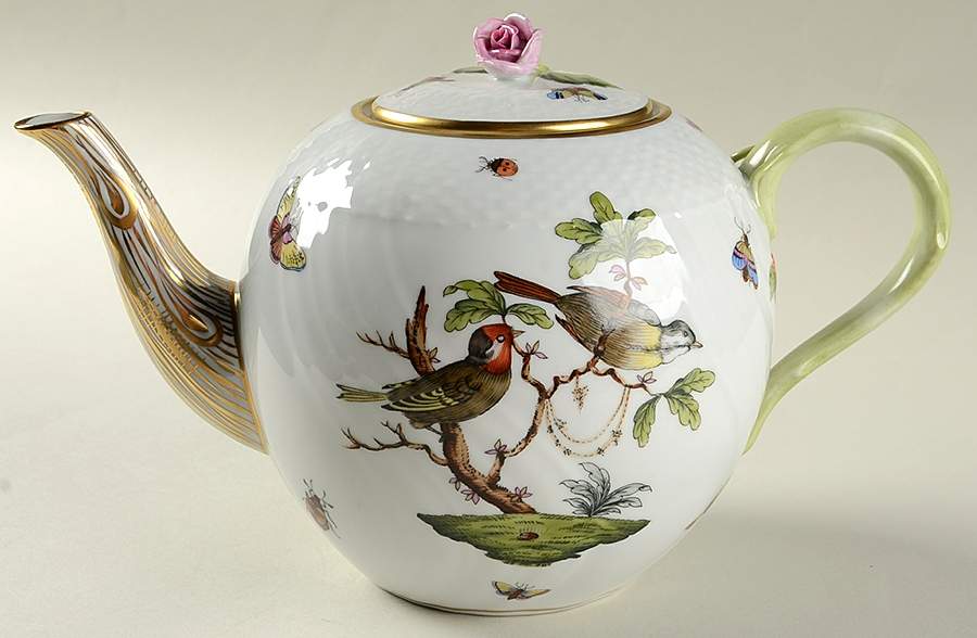 Rothschild Bird (RO) Teapot & Lid by Herend-1