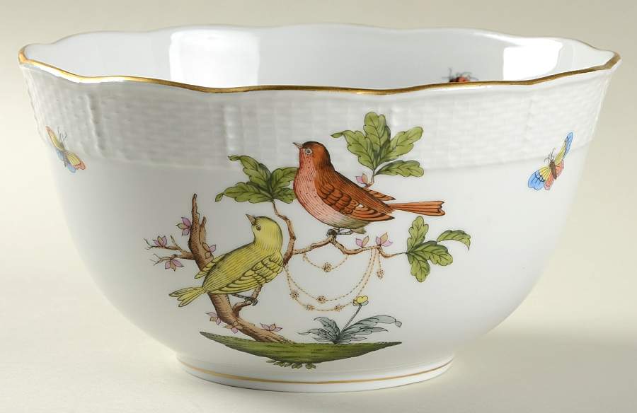 Rothschild Bird (RO) 7" Round Vegetable Bowl by Herend-1