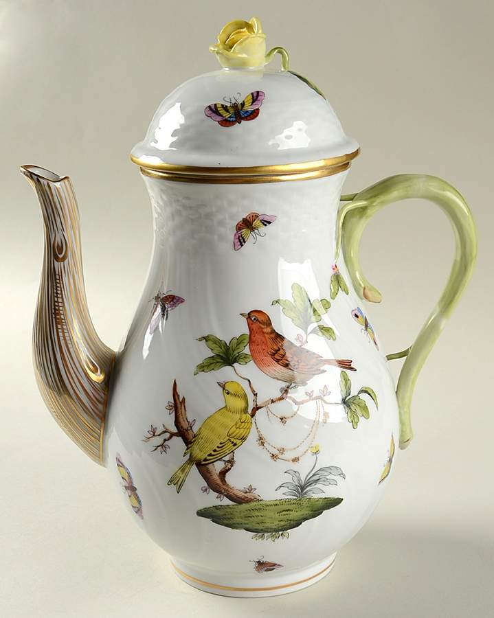 Rothschild Bird (RO) Coffee Pot & Lid by Herend-1