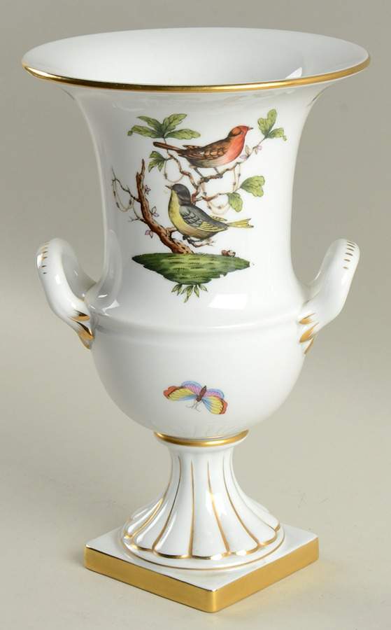 Rothschild Bird (RO) 9" Footed Urn by Herend-1