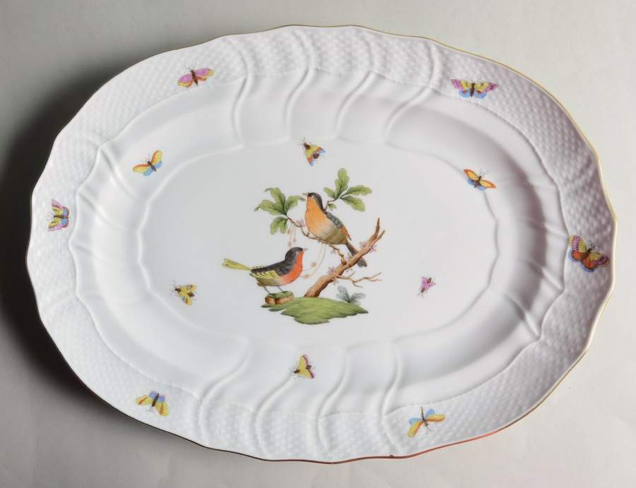 Rothschild Bird (RO) 15" Oval Serving Platter by Herend-1