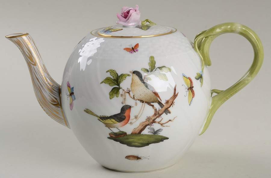 Rothschild Bird (RO) Small Teapot & Lid by Herend-1