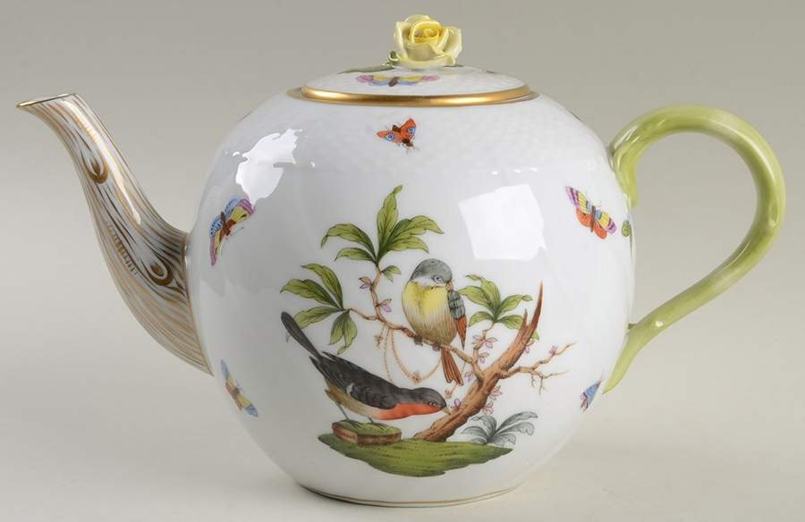 Rothschild Bird (RO) Teapot & Lid by Herend-1