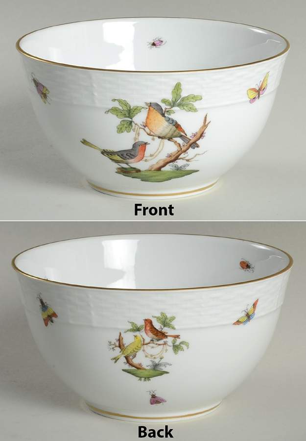 Rothschild Bird (RO) 6" Round Vegetable Bowl by Herend-1