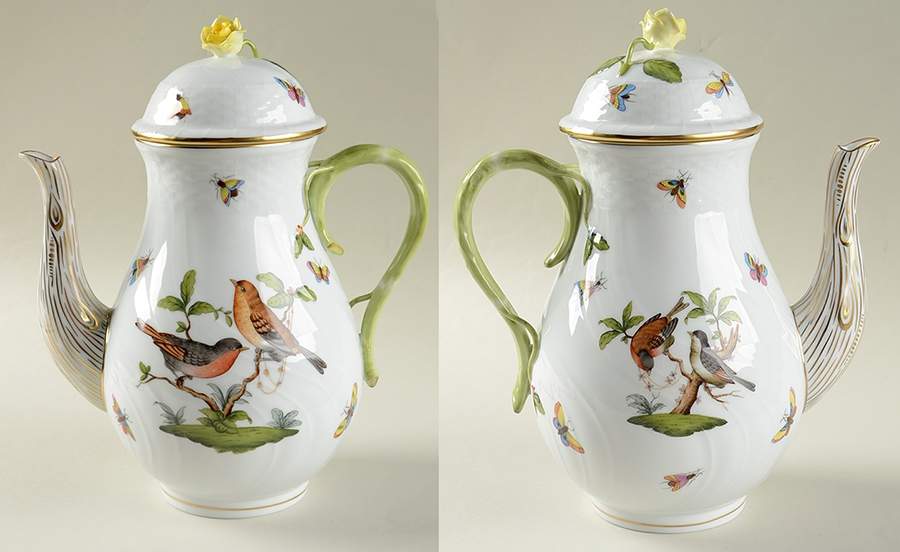 Rothschild Bird (RO) Coffee Pot & Lid by Herend-1