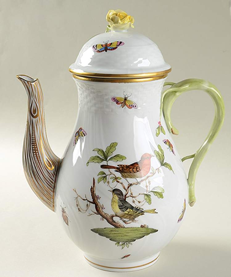 Rothschild Bird (RO) Coffee Pot & Lid by Herend-1