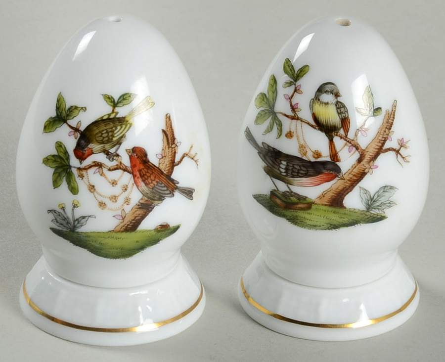 Rothschild Bird (RO) Salt & Pepper Set with Ceramic Stoppers by Herend-1