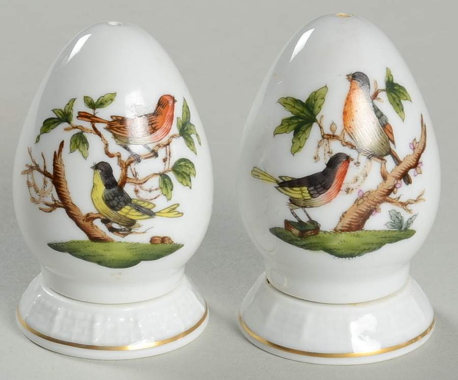 Rothschild Bird (RO) Salt & Pepper Set with Ceramic Stoppers by Herend-1