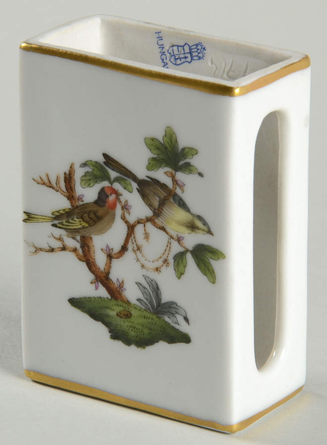 Rothschild Bird (RO) Match Box Holder by Herend-1
