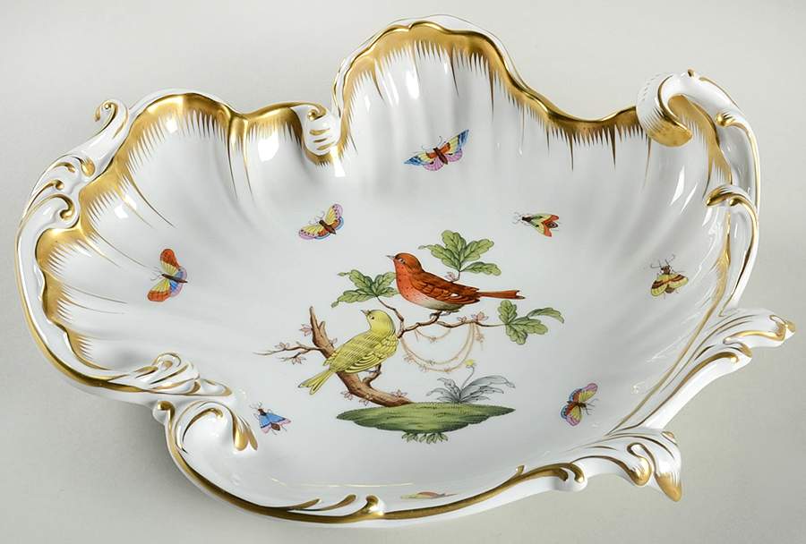 Rothschild Bird (RO) Rococo/Wave Dish by Herend-1