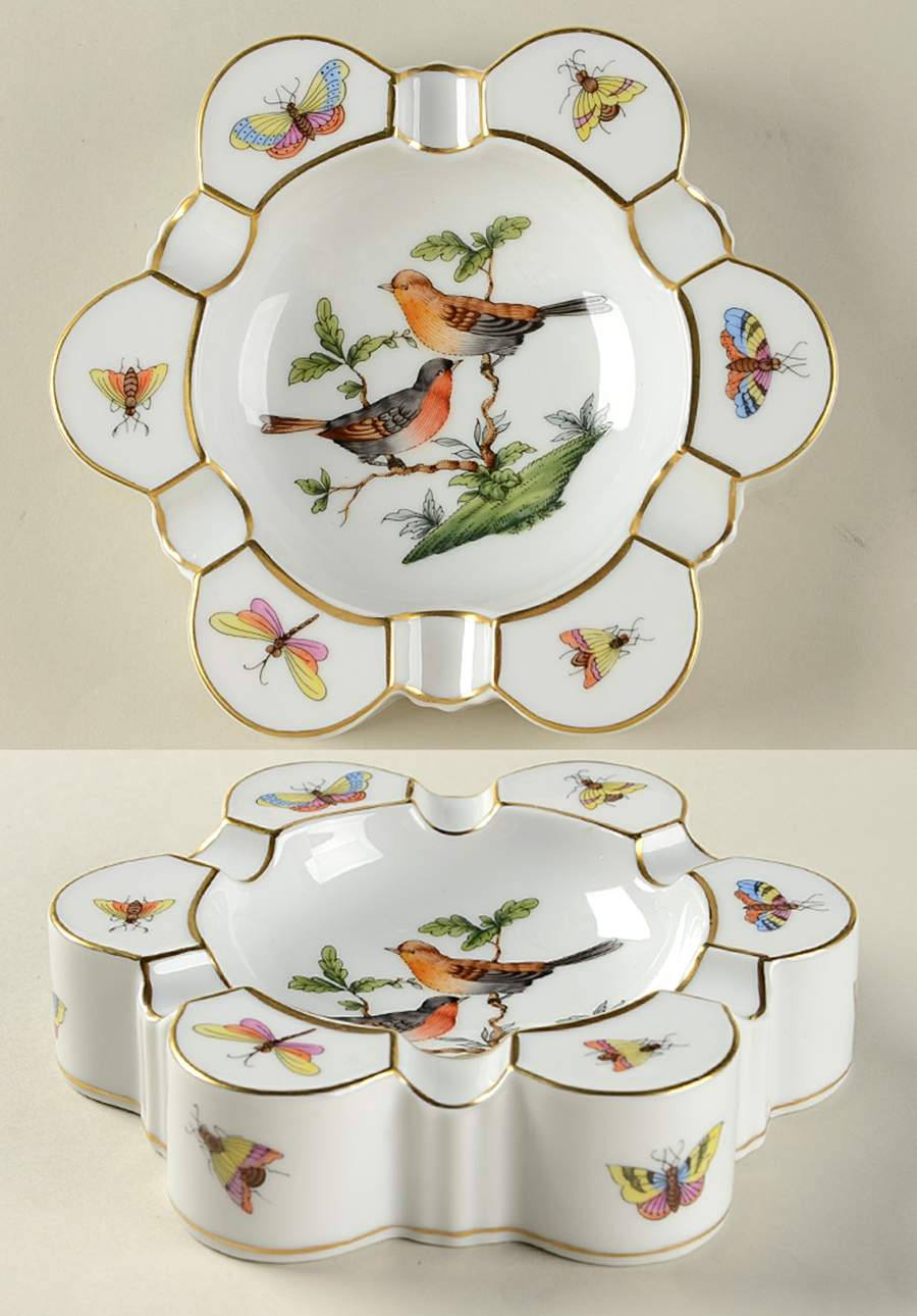 Rothschild Bird (RO) 6" Ashtray by Herend-1