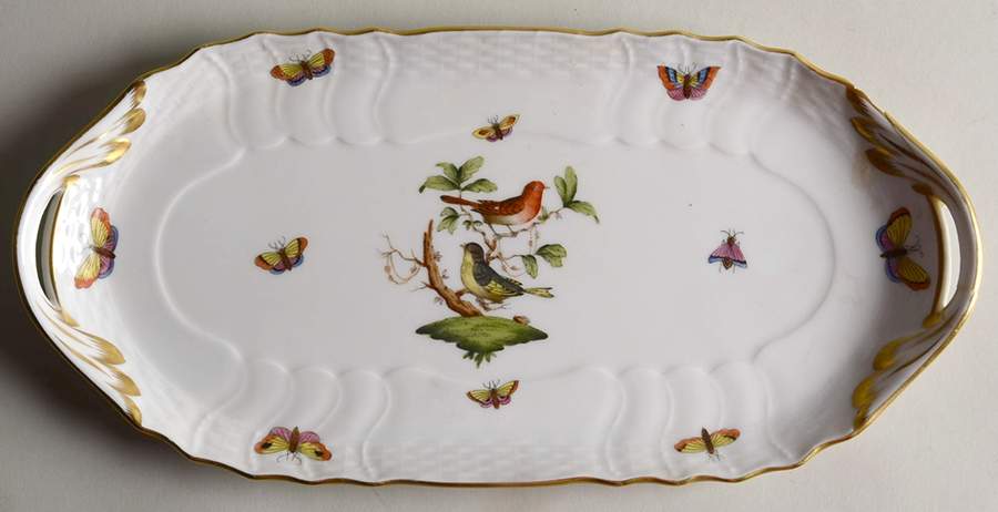 Rothschild Bird (RO) 12" Sandwich Tray by Herend-1