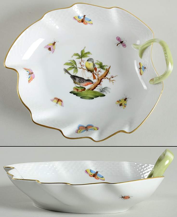 Rothschild Bird (RO) 7" Leaf Dish by Herend-1