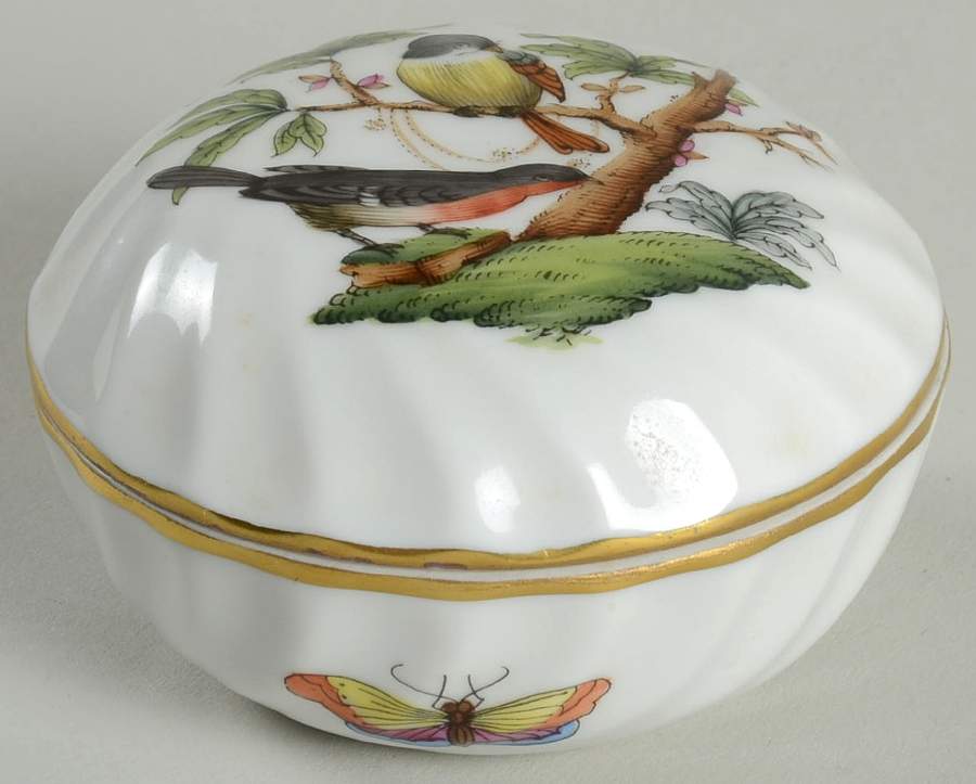 Rothschild Bird (RO) Ring Box & Lid by Herend-1