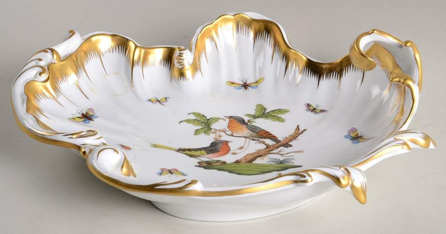 Rothschild Bird (RO) Rococo/Wave Dish by Herend-1