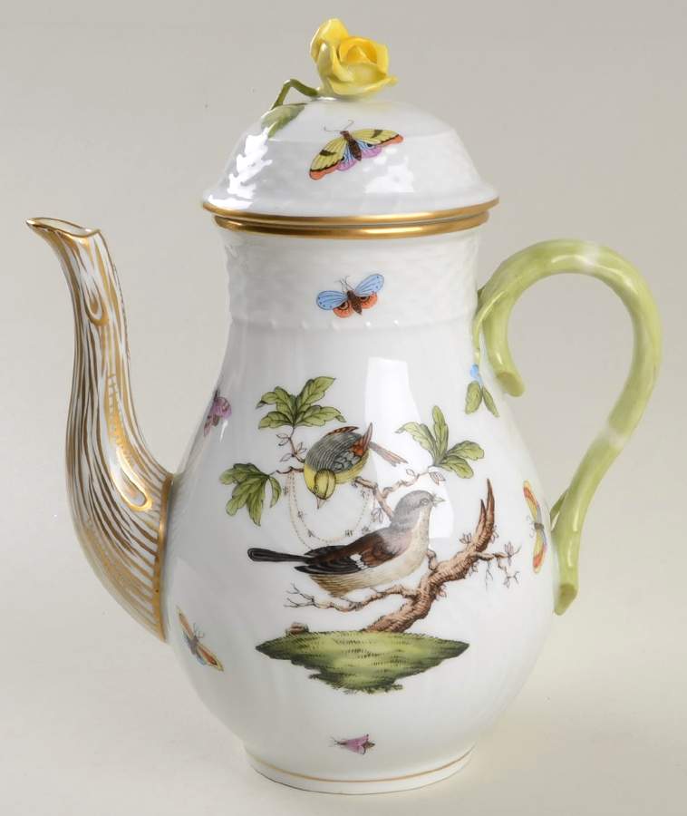 Rothschild Bird (RO) Coffee Pot & Lid by Herend-1