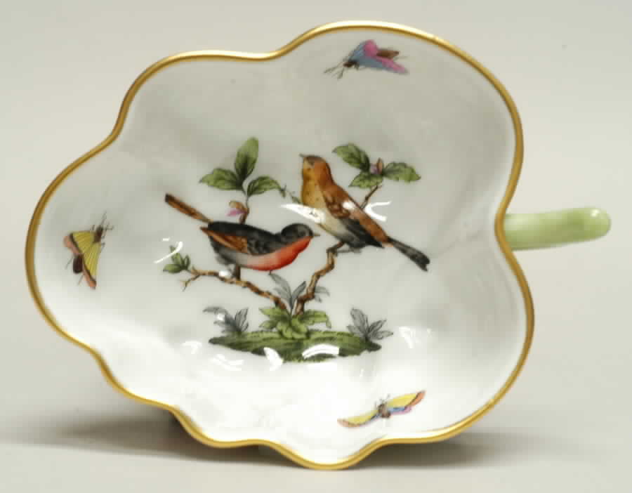 Rothschild Bird (RO) 4" Leaf Dish by Herend-1