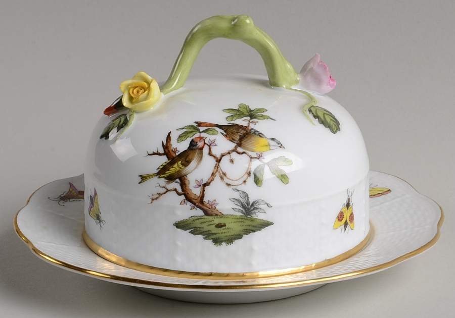 Rothschild Bird (RO) Round Covered Butter by Herend-1