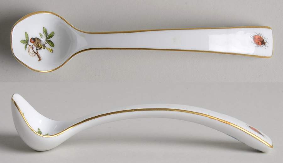 Rothschild Bird (RO) Cream/Mayonnaise Ladle Solid Piece by Herend-1