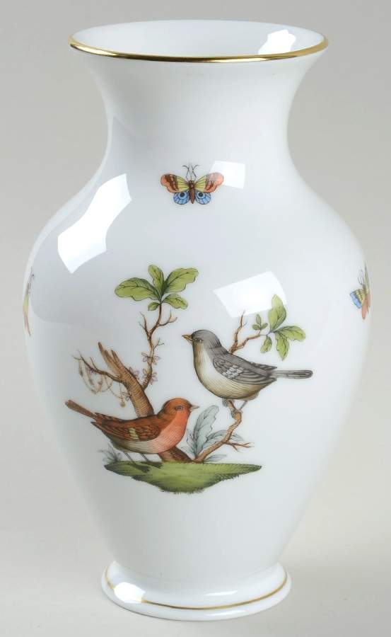 Rothschild Bird (RO) 7" Flared Vase by Herend-1