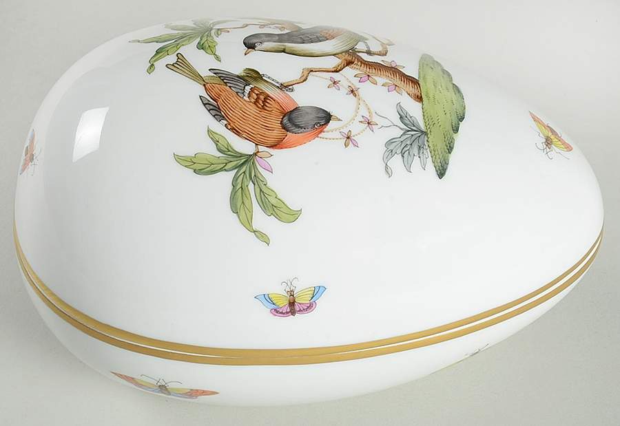 Rothschild Bird (RO) Large Egg Bon Bon & Lid by Herend-1