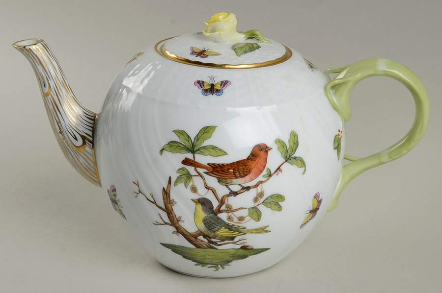 Rothschild Bird (RO) Teapot & Lid by Herend-1