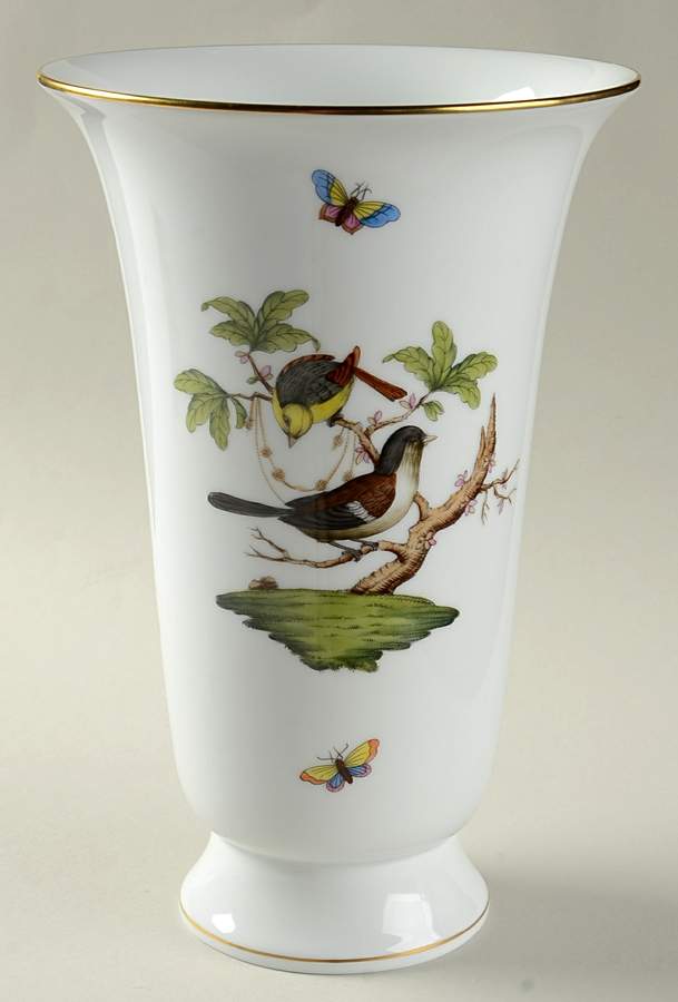 Rothschild Bird (RO) 9" Flared Vase by Herend-1