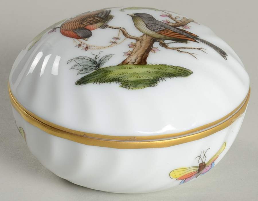 Rothschild Bird (RO) Ring Box & Lid by Herend-1