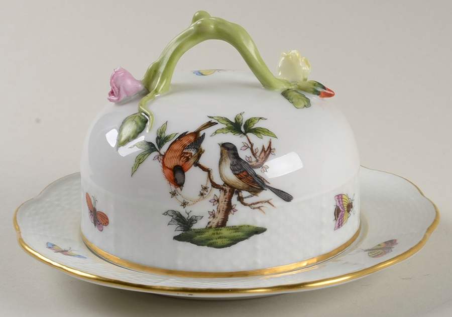 Rothschild Bird (RO) Round Covered Butter by Herend-1