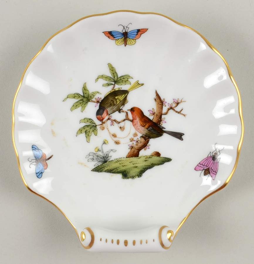 Rothschild Bird (RO) 4" Shell Shaped Dish by Herend-1