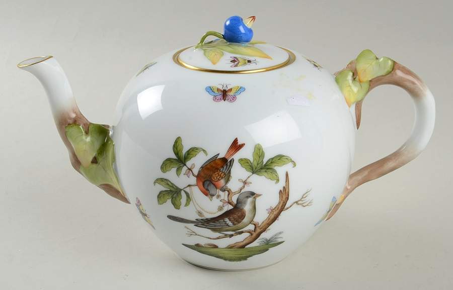 Rothschild Bird (RO) Teapot & Lid by Herend-1