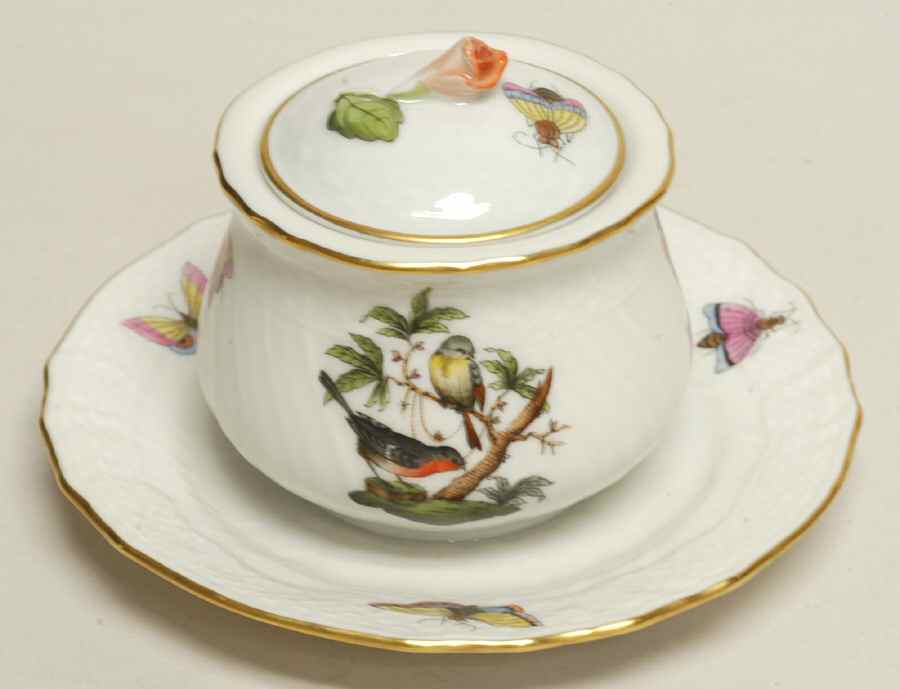 Rothschild Bird (RO) Ink Well & Lid by Herend-1