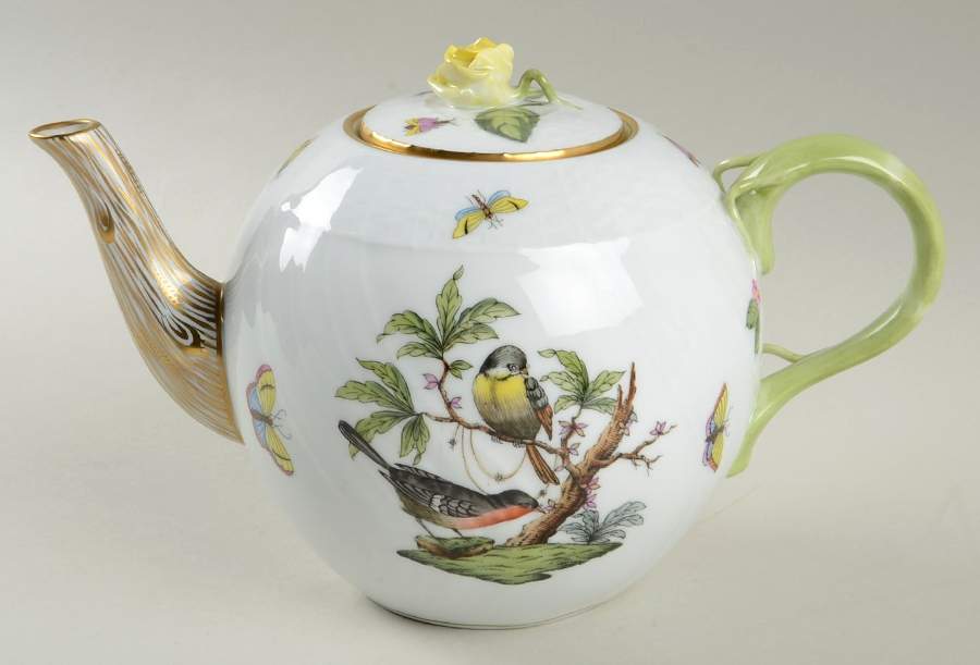 Rothschild Bird (RO) Teapot & Lid by Herend-1