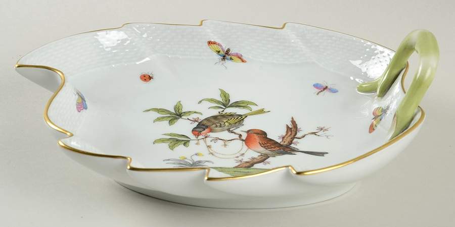 Rothschild Bird (RO) 9" Leaf Dish by Herend-1