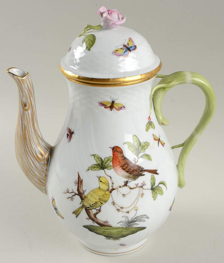 Rothschild Bird (RO) Coffee Pot & Lid by Herend-1