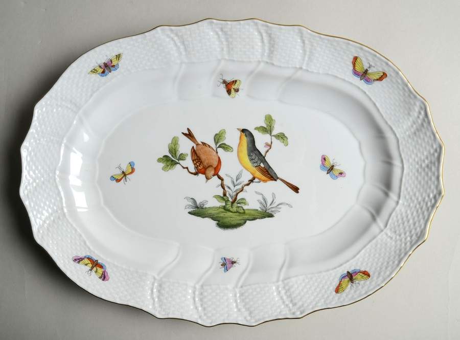 Rothschild Bird (RO) 13" Oval Serving Platter by Herend-1